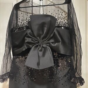 Bloomingdale's Black Sequin Prom Dress